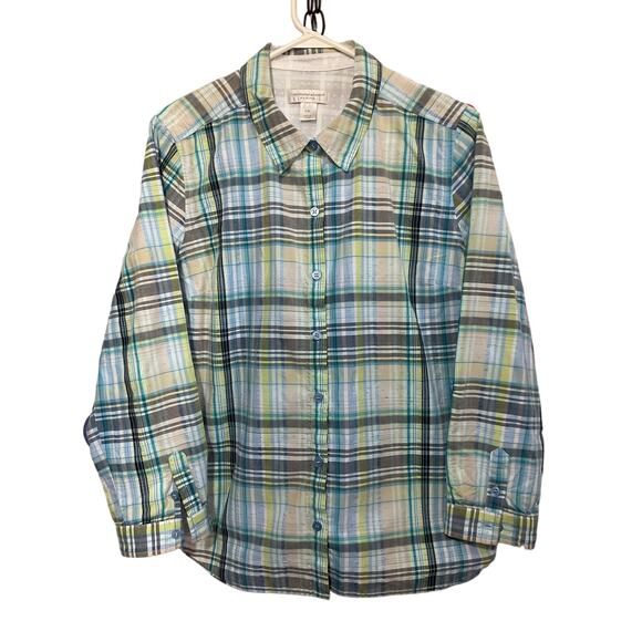 Christopher & Banks PXL Plaid Button Up Shirt - Picture 1 of 12